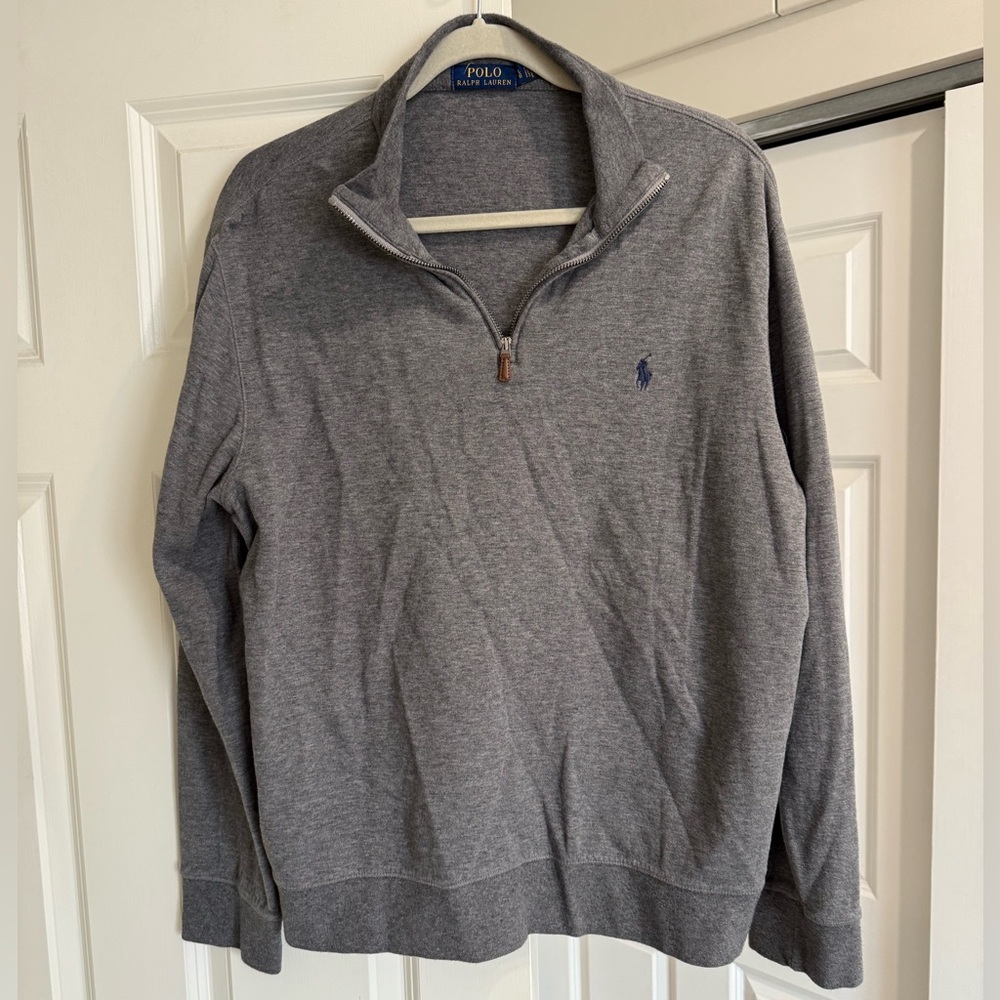 Polo Ralph Lauren 1/4 Zip Sweater Mens Gray Pullover L